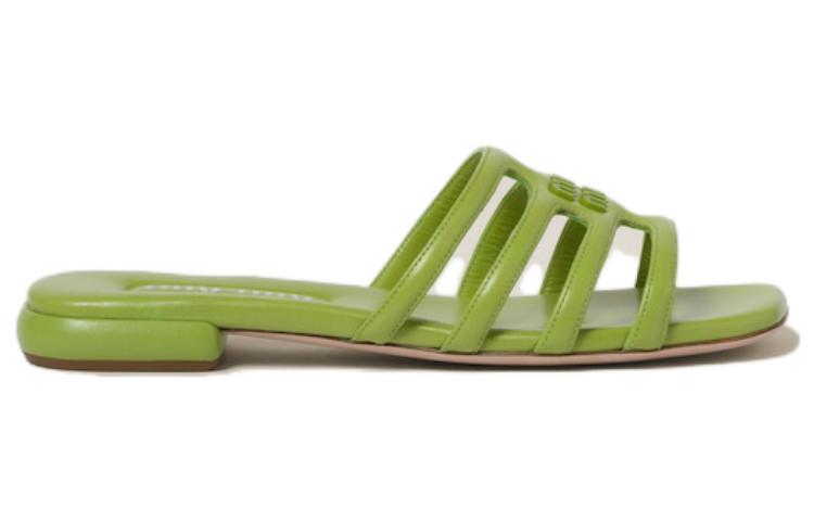 (W) MIU MIU Leather Slide 'Fern Green' 圖 2