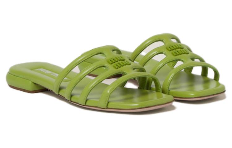 (W) MIU MIU Leather Slide 'Fern Green' 圖 3