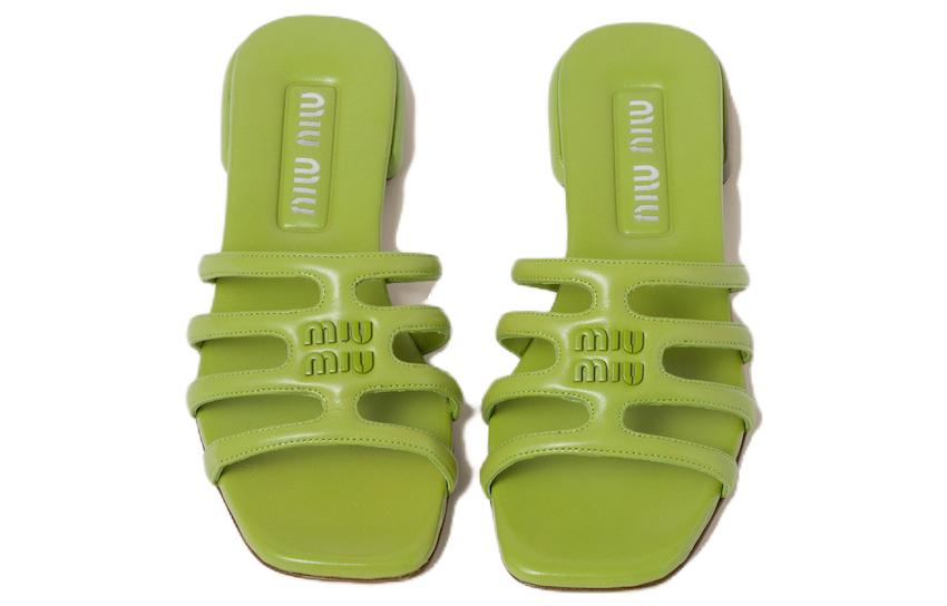 (W) MIU MIU Leather Slide 'Fern Green' 圖 4