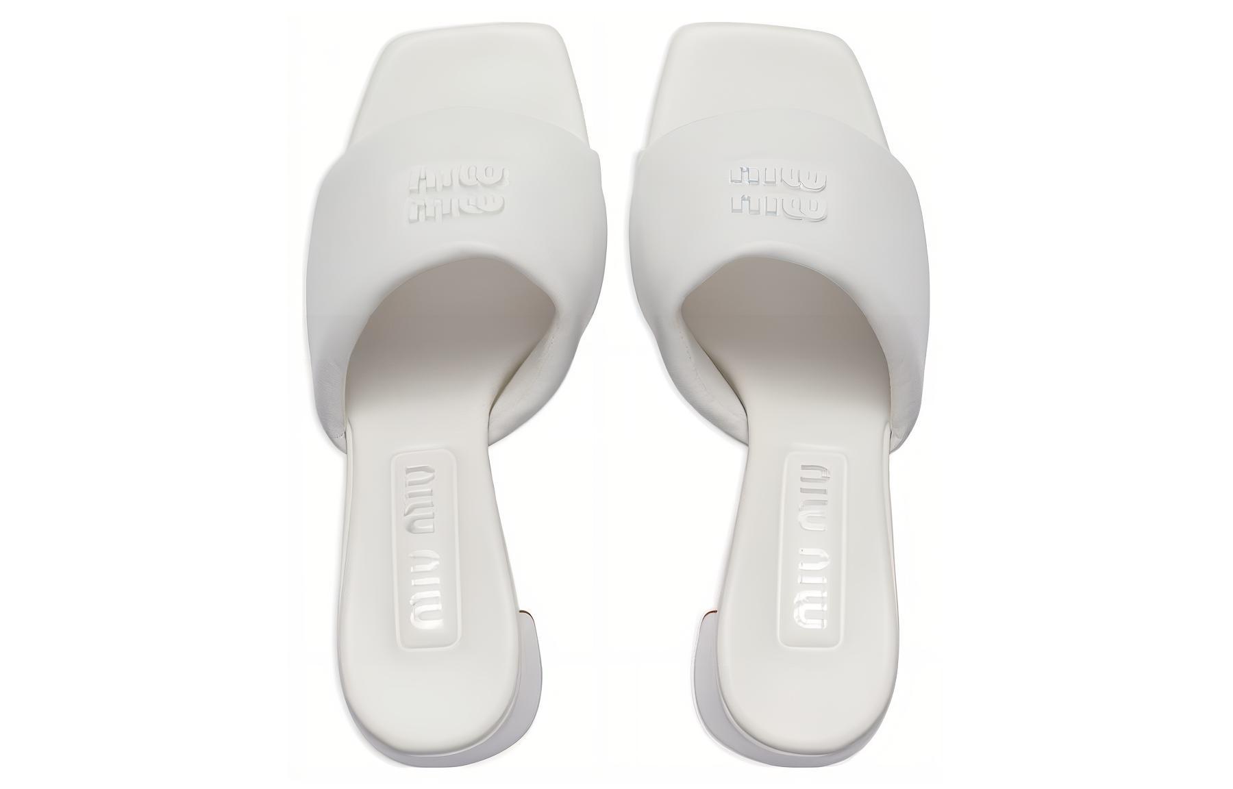 (W) MIU MIU Leather Slide 'White CMFT' 圖 4