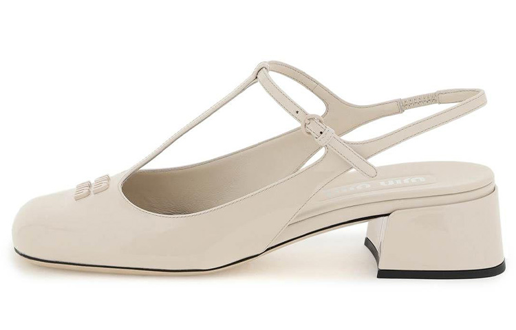 (Women) MIU MIU Leather Slingback Block Heels 'Beige' 5I923D_XUW_FOD91_F_035