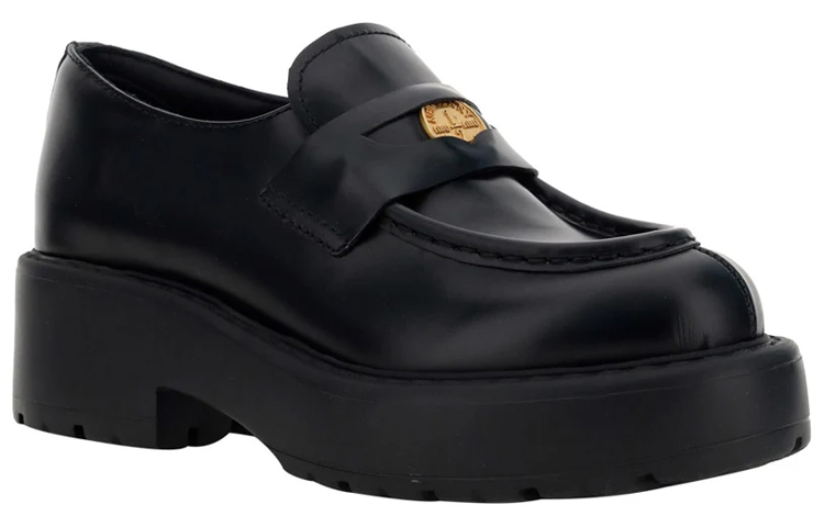 Lookbook MIU MIU 小牛皮 套腳 厚底鞋 女款 黑色