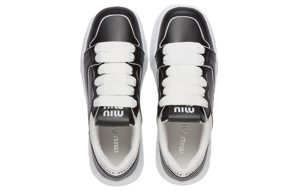 Shop (W) MIU MIU 黑色时尚皮革运动鞋 5E838D_A21_F0967_F_005