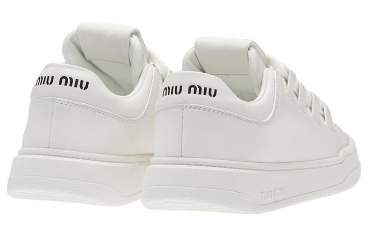 Purchase MIU MIU 缪缪 皮革 簡約綁帶 時尚休閒鞋 女款 白色