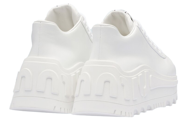 (W) MIU MIU Leather Sneakers 'White' 圖 4