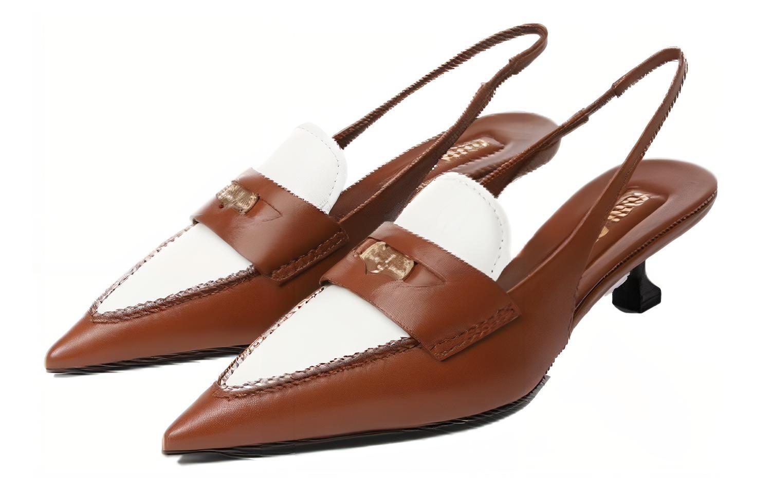 Lookbook MIU MIU缪缪 皮革 舒適休閒 細跟 高跟鞋 女款 棕色