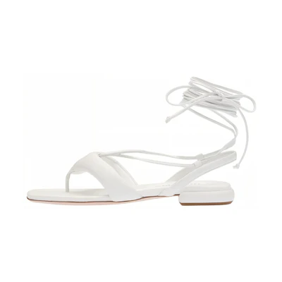 (W) MIU MIU Leather Thong 'White Fashion Sandal'