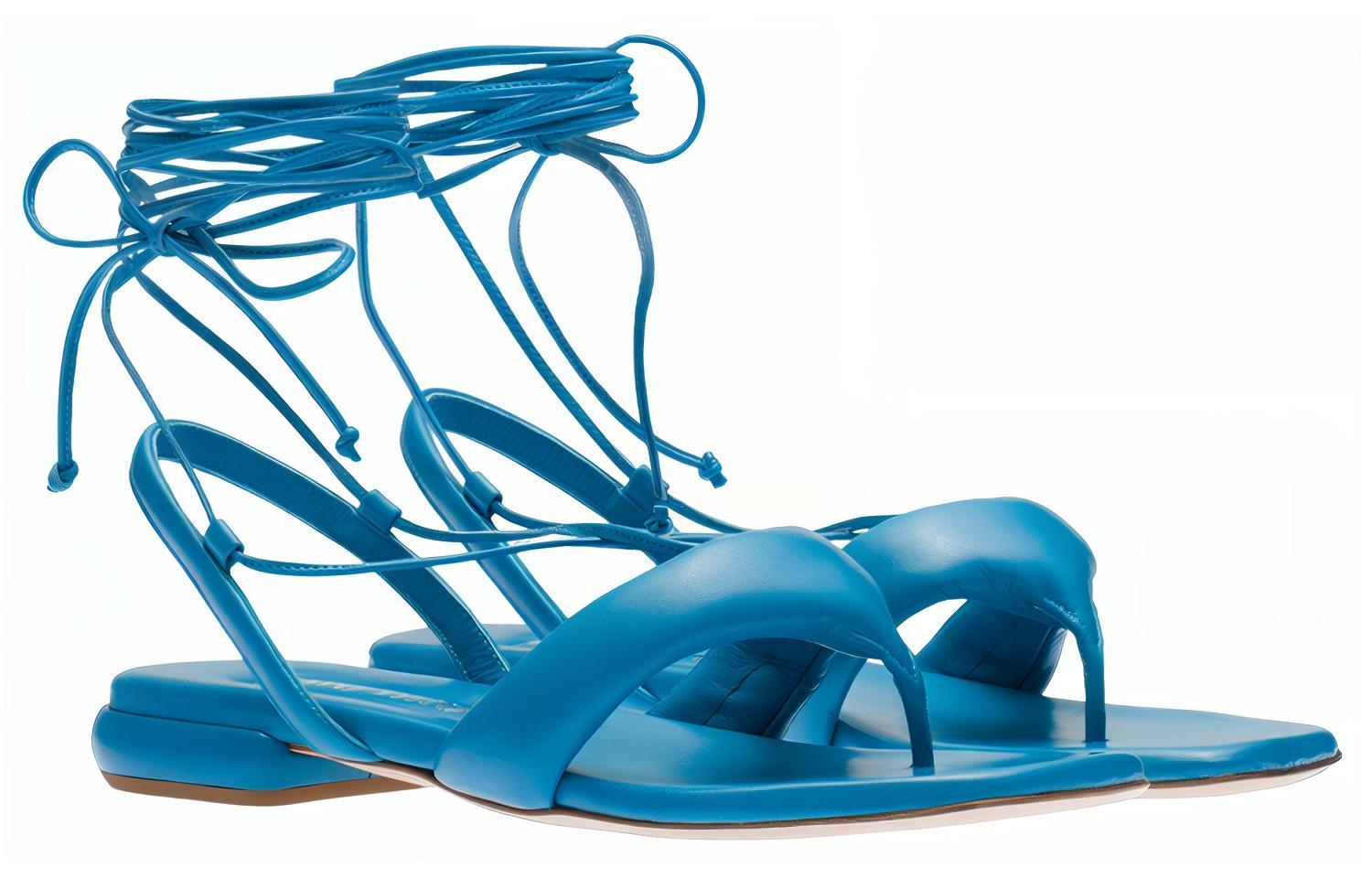 (W) MIU MIU Leather Thong Sandal 'Blue Fashion' 圖 2