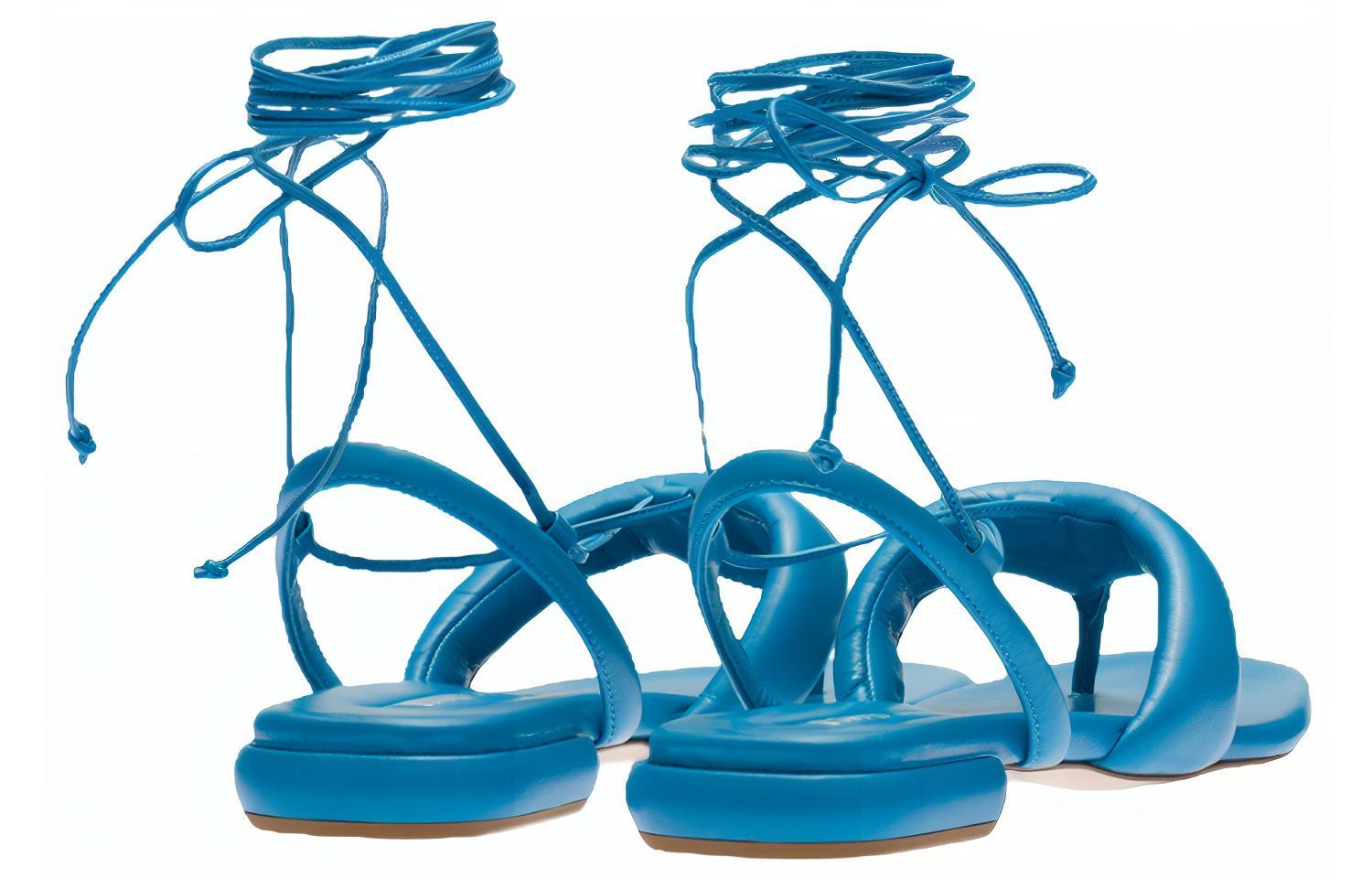 (W) MIU MIU Leather Thong Sandal 'Blue Fashion' 圖 4