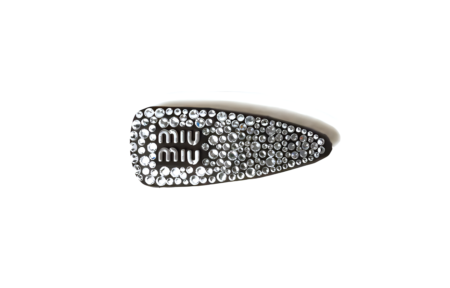 (Women) MIU MIU Letter Logo Hair Clip for Women - Black 5IF092_2CPY_F0002