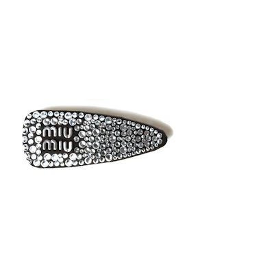 (Women) MIU MIU Letter Logo Hair Clip for Women - Black 5IF092_2CPY_F0002