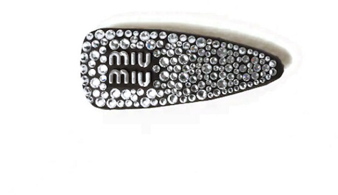 (W) 미우미우 레터 로고 헤어 클립 여성용 - 블랙 5IF092_2CPY_F0002 Order (W) 미우미우 레터 로고 헤어 클립 여성용 - 블랙 5IF092_2CPY_F0002