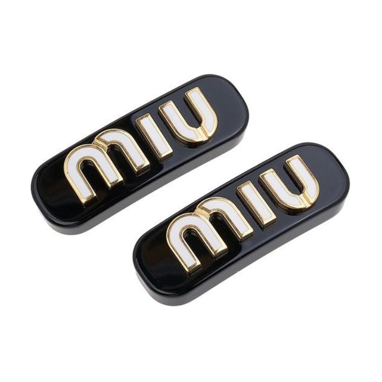 (Women) MIU MIU Letter Print Brass Hair Clip for Women. 5IF072 2F72 F0967