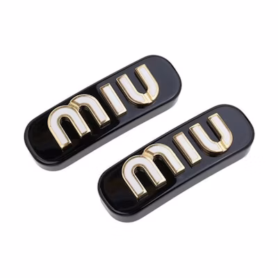 (Women) MIU MIU Letter Print Brass Hair Clip for Women. 5IF072 2F72 F0967