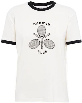 (W) MIU MIU Kaos Putih Letter Print Crew Neck Kontras FW22. MJN416-115I-F0304 Buy (W) MIU MIU Kaos Putih Letter Print Crew Neck Kontras FW22. MJN416-115I-F0304