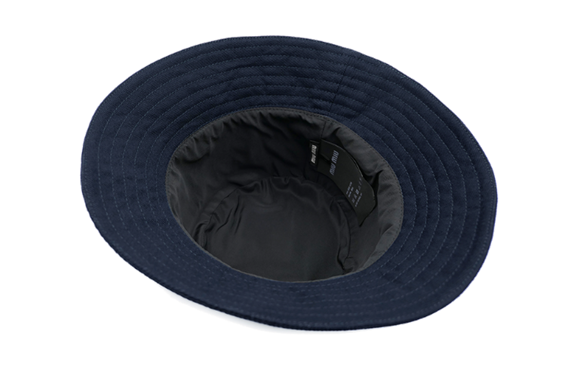 Details for (Women) MIU MIU Letter Print Cotton Bucket Hat Women’s - Dark Blue 5HC196-2DXI-F022X