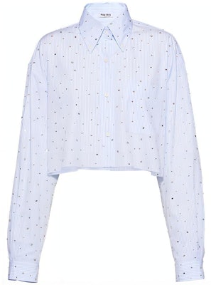 (W) ミュウミュウ ライトブルー ボタンアップ 長袖 UVカット シャツ MK1564-10AP-F0012 Buy (W) ミュウミュウ ライトブルー ボタンアップ 長袖 UVカット シャツ MK1564-10AP-F0012