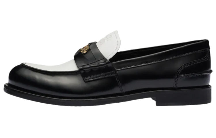 Buy (W) MIU MIU 乐福鞋 '黑白' 5D773D_AZE_F0967_F_020