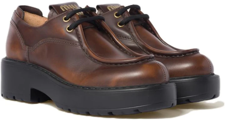 (W) MIU MIU Mocassins ''Confortables Polyvalents Marron'' 5E964D_3KY8_F0038_F_055 Lookbook (W) MIU MIU Mocassins ''Confortables Polyvalents Marron'' 5E964D_3KY8_F0038_F_055