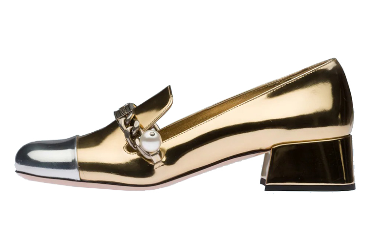 (W) MIU MIU Loafer 'Metallic Gold'