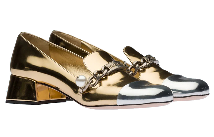 (W) MIU MIU Loafer 'Metallic Gold' 圖 3