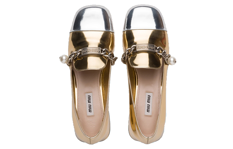 (W) MIU MIU Loafer 'Metallic Gold' 圖 4