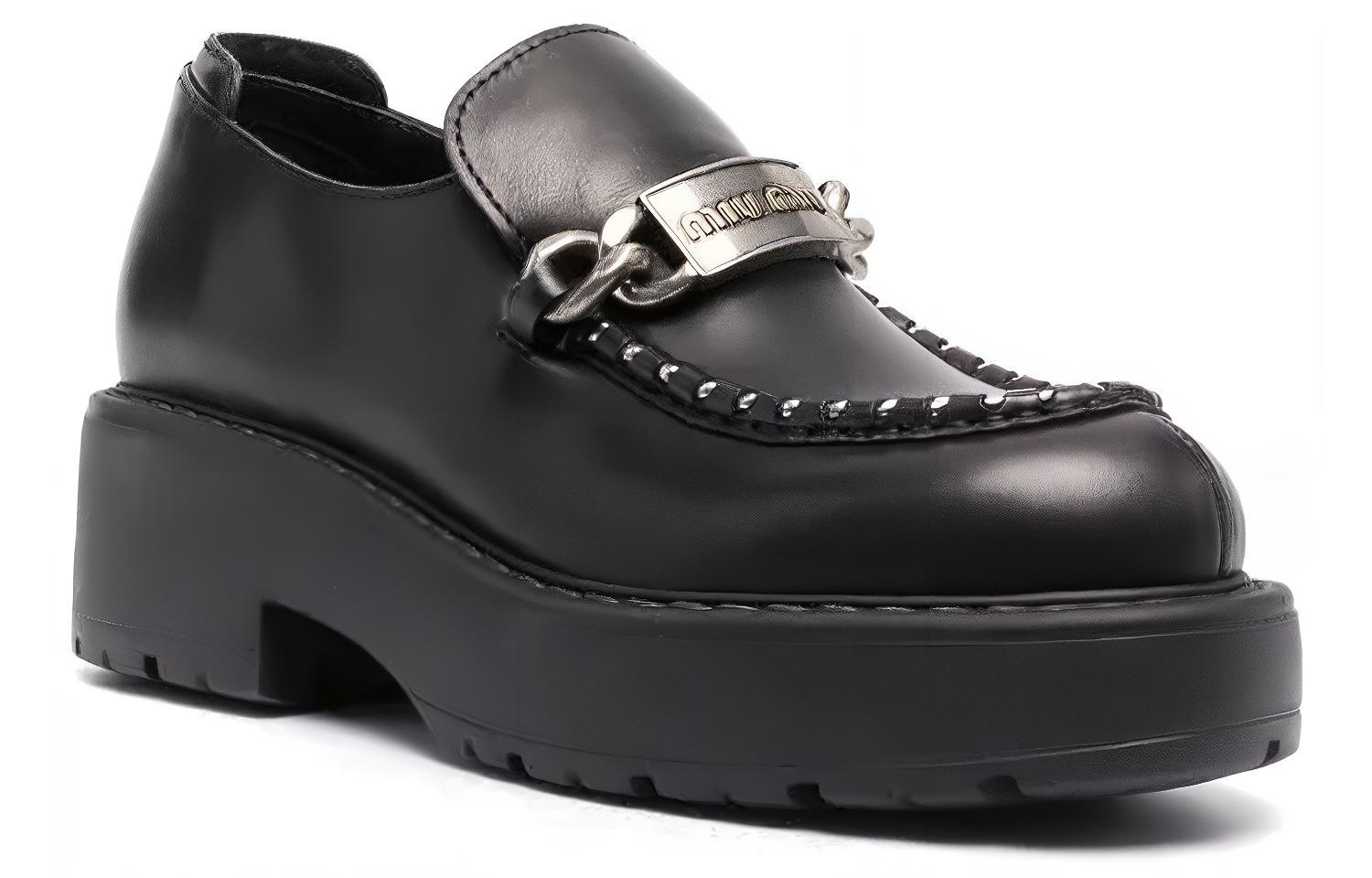 (W) MIU MIU Loafer 'Simplistic Artistic Black' 圖 2