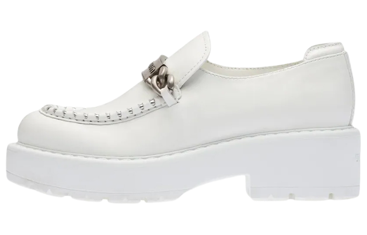 (W) MIU MIU Loafer 'White Leather'