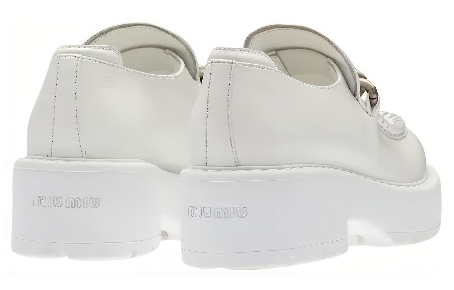(W) MIU MIU Loafer 'White Leather' 圖 4