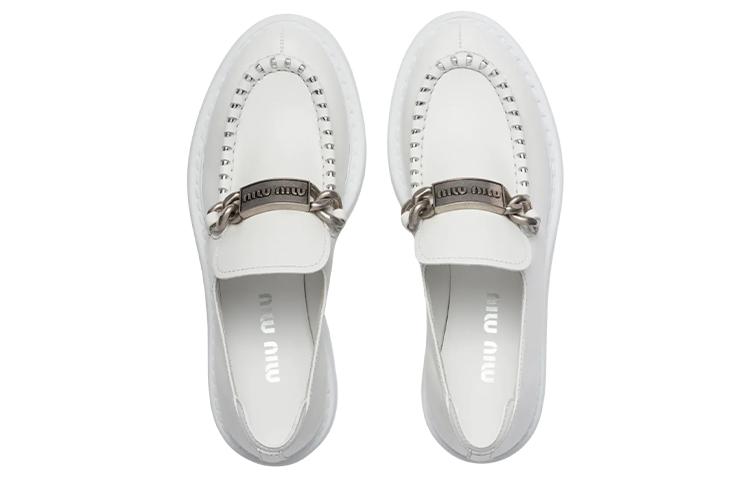 (W) MIU MIU Loafer 'White Leather' 圖 5