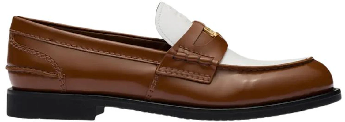 (W) MIU MIU Mocassins Talons Bas ''Blanc Marron'' 5D773D_AZE_F070D_F_020 Order (W) MIU MIU Mocassins Talons Bas ''Blanc Marron'' 5D773D_AZE_F070D_F_020