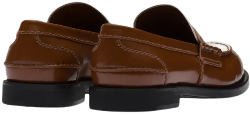 (W) MIU MIU Mocassins Talons Bas ''Blanc Marron'' 5D773D_AZE_F070D_F_020 Shop (W) MIU MIU Mocassins Talons Bas ''Blanc Marron'' 5D773D_AZE_F070D_F_020