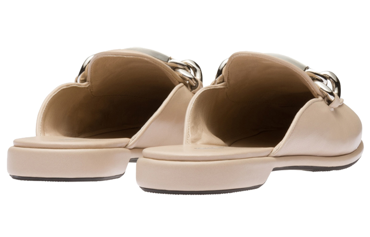 Purchase (W) MIU MIU Loafer Mule 'Beige Logo Ukiran Rantai' 5D867D_011_F0F24_F_015