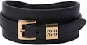 Buy (W) MIU MIU Pulsera de Piel con Logo - Negra 5IB467_2F8W_F0002