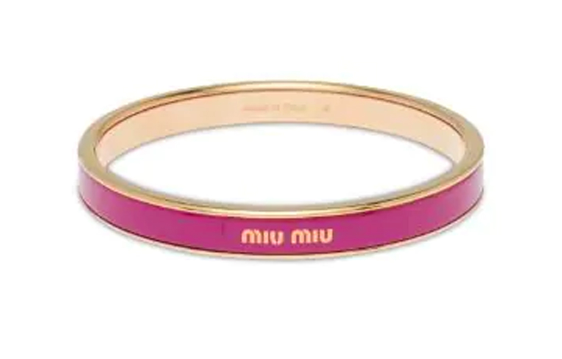 (Women) MIU MIU Logo Bracelet for Women in Hot Pink. 5JB4082F6TF0029