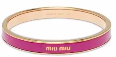 (Women) MIU MIU Logo Bracelet for Women in Hot Pink. 5JB4082F6TF0029 (Women) MIU MIU Logo Bracelet for Women in Hot Pink. 5JB4082F6TF0029