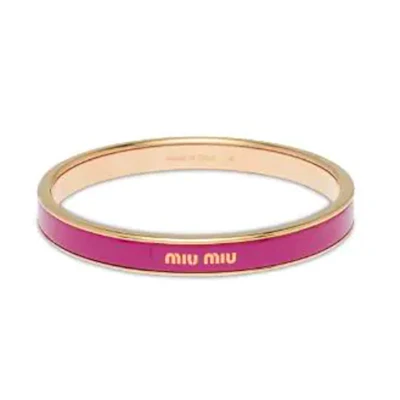 (Women) MIU MIU Logo Bracelet for Women in Hot Pink. 5JB4082F6TF0029