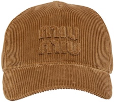(Women) MIU MIU Logo Design Corduroy Cotton Brown Cap. MIUGF9FE (Women) MIU MIU Logo Design Corduroy Cotton Brown Cap. MIUGF9FE