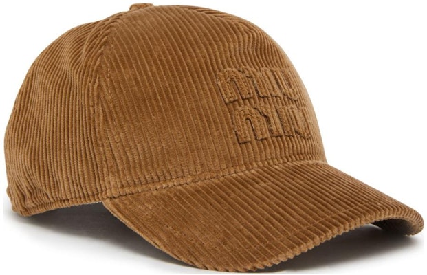 (W) MIU MIU 標誌設計燈芯絨棉褐色帽子 MIUGF9FE Lookbook (W) MIU MIU 標誌設計燈芯絨棉褐色帽子 MIUGF9FE