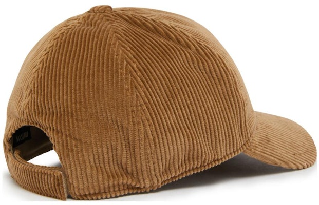 (W) MIU MIU 標誌設計燈芯絨棉褐色帽子 MIUGF9FE Shop (W) MIU MIU 標誌設計燈芯絨棉褐色帽子 MIUGF9FE