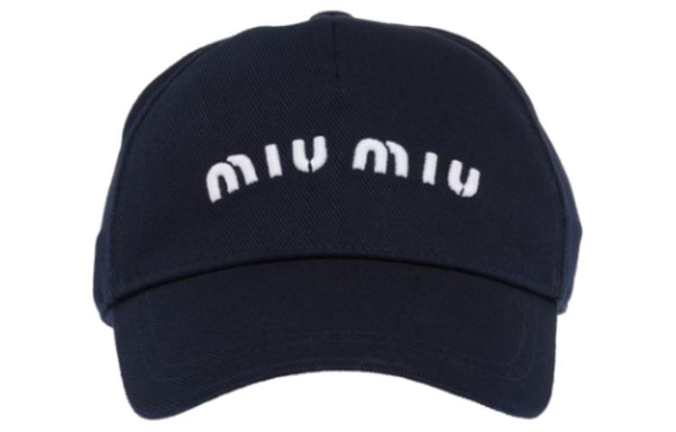 (Women) MIU MIU Logo Design Fabric Blue  Cap. 5HC179_2DXI_F022X