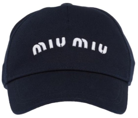 (W) ミュウミュウ ロゴデザイン ファブリック ブルー キャップ. 5HC179_2DXI_F022X Order (W) ミュウミュウ ロゴデザイン ファブリック ブルー キャップ. 5HC179_2DXI_F022X
