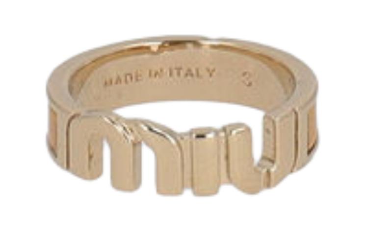 (Women) MIU MIU Logo Design Gold Ring for Women 5JA1192F6TF0E05