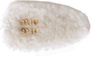 (Women) MIU MIU Logo Design Metal Hair Clip White 5IF092_2F7T_F0304 (Women) MIU MIU Logo Design Metal Hair Clip White 5IF092_2F7T_F0304