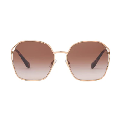 (Women) MIU MIU Logo Detail Irregular Metal Frame Sunglasses Brown SMU52W_E7OE_F06S1_C_060
