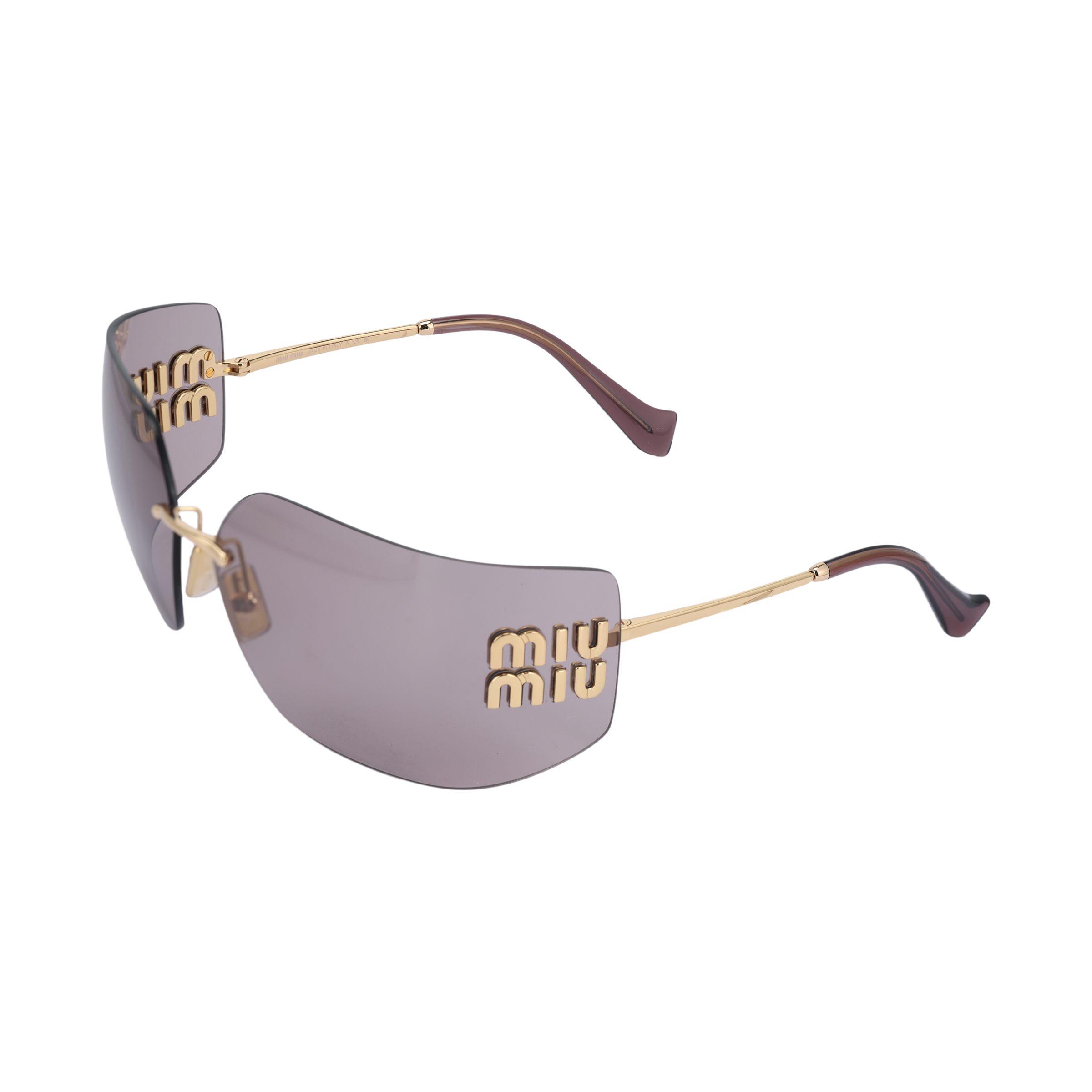 (Women) MIU MIU Logo Detail Square Sunglasses Women Gold SMU54YS5AK06I