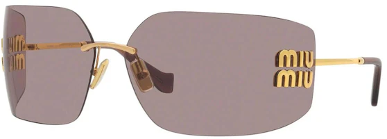 Order (W) MIU MIU ロゴ入りスクエアサングラス レディース ゴールド SMU54YS5AK06I