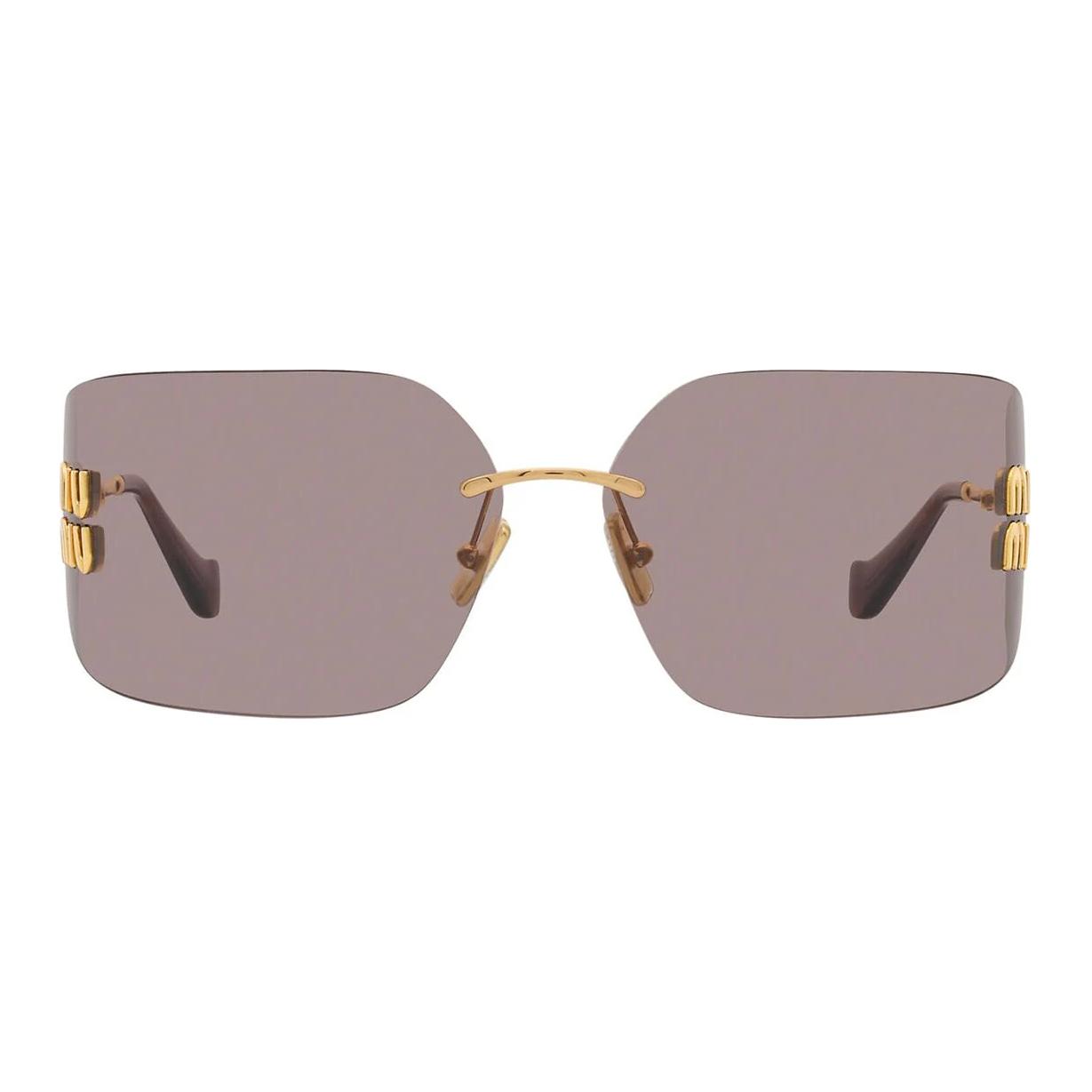 Lookbook (W) MIU MIU 女士金色logo方形太阳镜 SMU54YS5AK06I