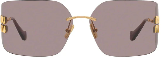 Lookbook (W) MIU MIU ロゴ入りスクエアサングラス レディース ゴールド SMU54YS5AK06I