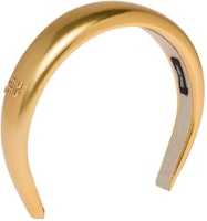 (Women) MIU MIU Logo Embossed Fabric Headband for Women - Gold. 5IH0252F7O (Women) MIU MIU Logo Embossed Fabric Headband for Women - Gold. 5IH0252F7O